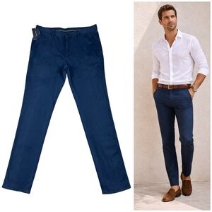 NWT Massimo Dutti Mens Herringbone Straight Slim Fit Chino Pants Size 32x34